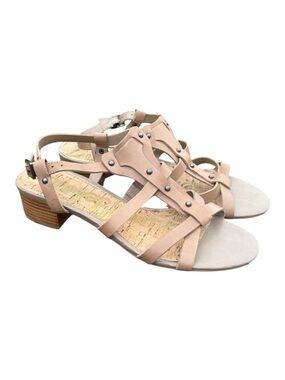 Sam Edelman Angela Natural Low Heel Summer Sandals Tan / Nude Size 8